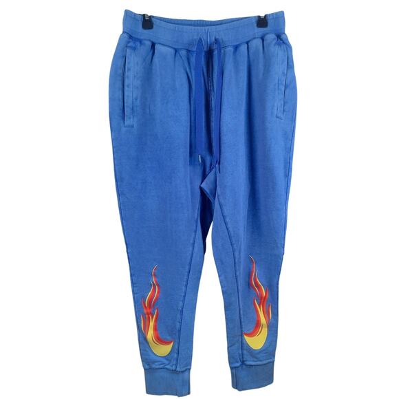 NEW NIKE HAVE A NIKE DAY FLAMES SWEATPANTS JOGGERS FLEECE BLUE MSRP $110 - S - Picture 1 of 5